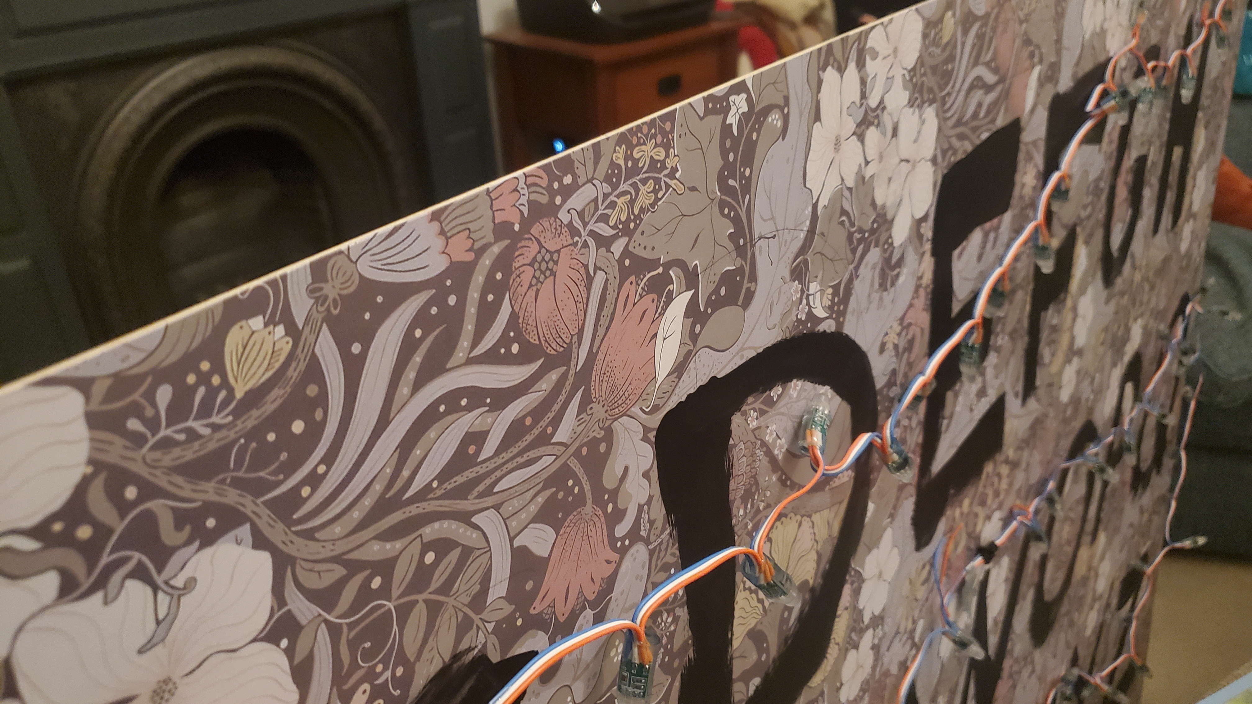 Self-adhesive 70s floral wallpaper adds authenticity